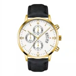 Luxury Men's Wristwatch Business Leather Quartz Watches Custom Your Brand Name Water Resistance Features Steel  Material Watch