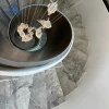 LX Luxury Customized Modern Calacatta Grey Marble Design Staircase Spiral Marble Stair