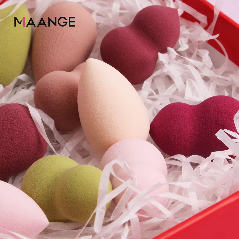 Maange New Arrivals Hot Selling Mini 30pcs Mix Color Different Shape Makeup Sponge Set Beauty Blending Makeup Tools