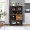 Made in Viet Nam Luxury living room Large Storage Simple and Elegent Design Industrial Bar Cabinet with Wood Wine Rack