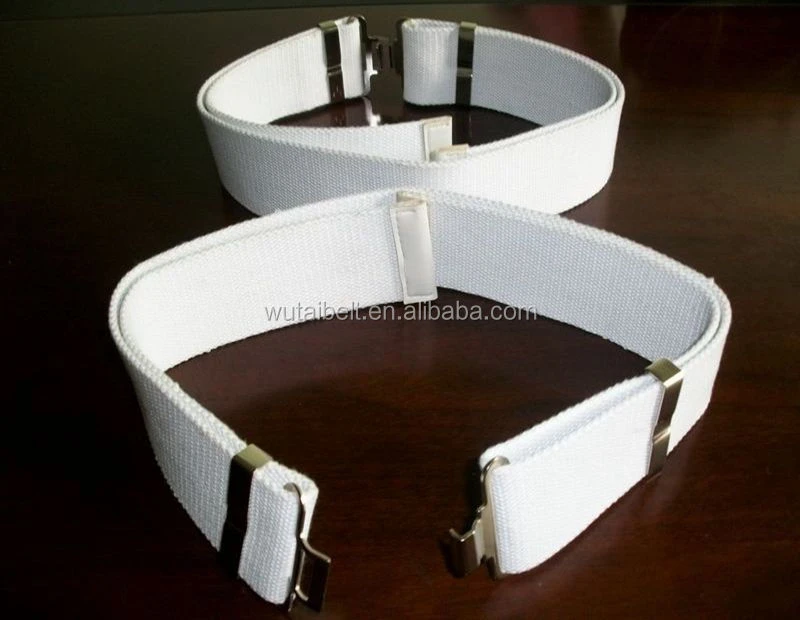 Malaysia 50mm width silver buckle and loops PU parts polyester belt