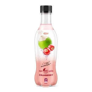 Manufacturer 400 ml Pet Bottle Raspberry Flavor Sparkling Coconut Water