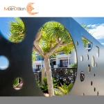 Matrixtion Outdoor Garden Laser Cut Aluminum Slat Panels Decorative Metal Screen Fencing Fence