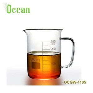 measuring glass beakers cup mug with handle LAB Borosilicate Glass