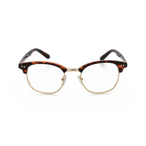 Mens Classic Inspired Half Frame Nerd Horn Rimmed unisex eyewear eyeglass frames