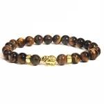 mens tiger eye bead bracelet natural stone