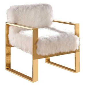 Meridian Furniture Inc Milo White Fur Accent Chair