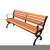 Import Metal leisure backless street wood bench outdoor public modern waiting patio park bench from China