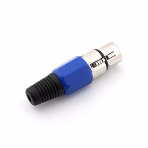 Microphone XLR Female Connector 3 Pin - MXLR2 - Blue/Silver color