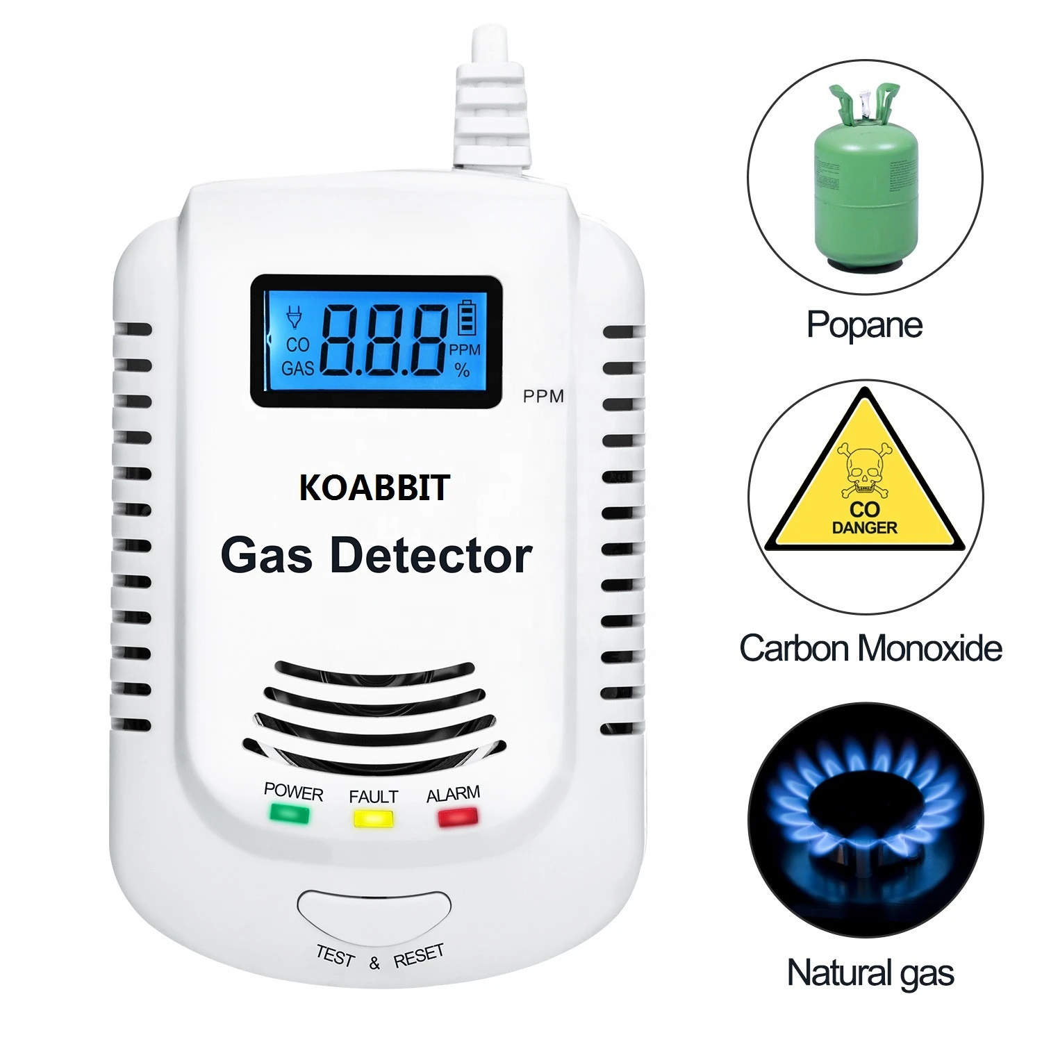 mini 2 in 1Gas analyzer multi combustible gas and carbon monoxide detector combined