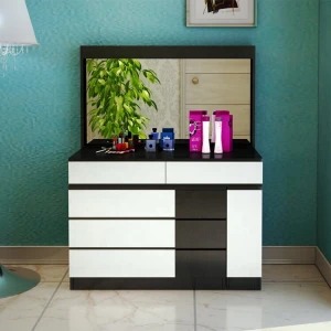 Minimalist Modern Vanity Hotel Home Bedroom Furniture Sets Beds Wooden Makeup Storage Drawer Dressing Table Mirrored Dresser