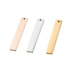 Mirror Polished Stainless Steel DIY Smooth Strip 35mm Blank Rectangular Strip Tags Engraved Customs Pendant