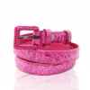 Modern Style Crocodile Genuine Leather Women Belt Pink Color Factory Price MOQ 1 Piece