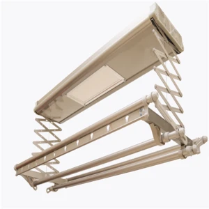 Motorized Wall Mounted Adjustable Clothes Drying Rack with Led Light