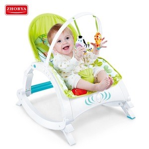 Multi function foldable animal doll toy baby rocking chair with box