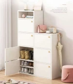 Multi-Tier Optional Cabint,Wood Shoe Rack,Modern High Gloss Many Pairs Shoe Rack Shelf Storage Closet Organizer Cabinet
