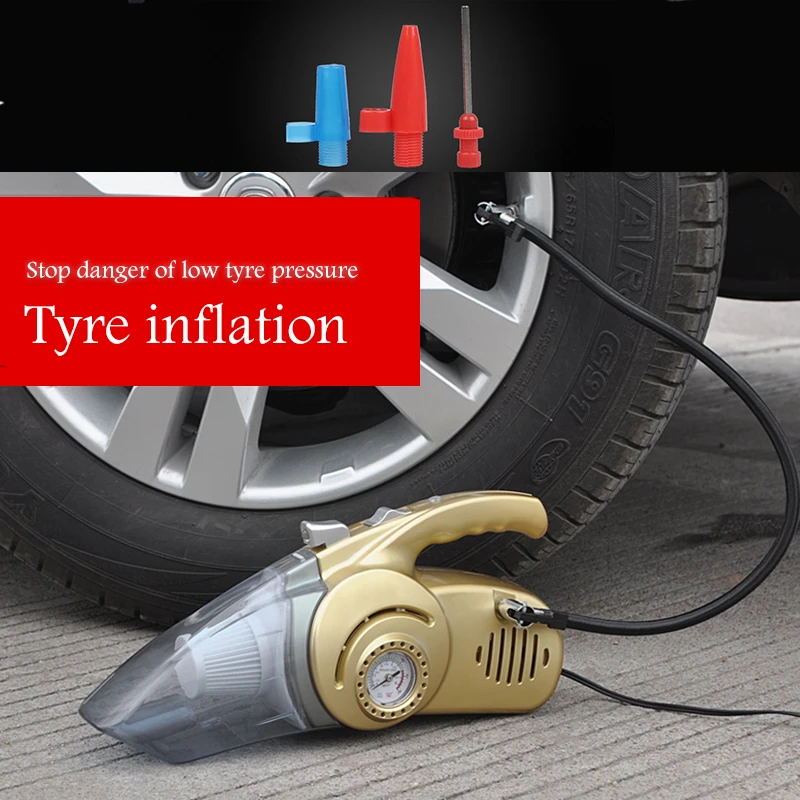 Multifunction Strong Suction Car Interior Cleaner Portable Handheld Car Vacuum Cleaner with Inflatable Pump