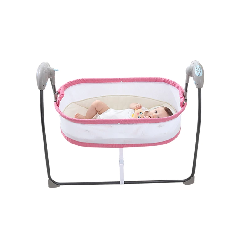 Multifunctional Design Co Sleeper Bed Cradle Baby Swing Baby Swing Crib with Sound Control and Remote Control