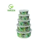 Multiple sizes of green bamboo fiber bowl set