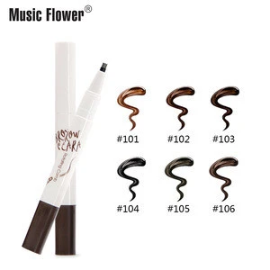 Music Flower Eyebrow Pen Comb Long Lasting Waterproof Tube 3D Eyebrow Pencil