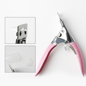 Nail art manicure tools professional stainless steel metal u shape nail clipper edge false nail tip cutter for wholesale