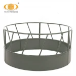Natural livestock animal hay feeder, locking bale cattle feeder