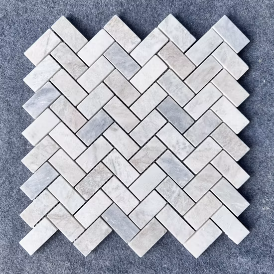 Natural White Marble Mosaic Tile Mixed Gery Mosaic Tiles for Kitchen and Bathroom