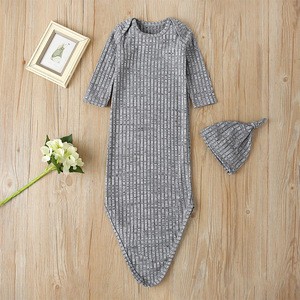 new baby clothes new born baby knotted gowns baby ribbed sleep robe sleep gown