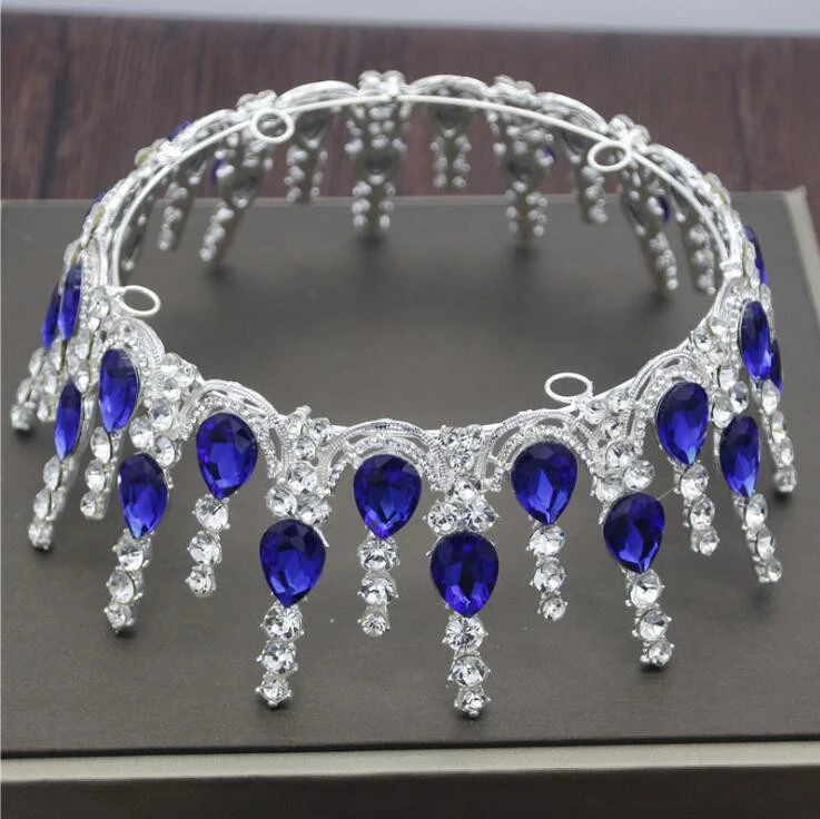 new Crystal Vintage Royal Queen King Tiaras and Crowns Men/Women Pageant Prom Diadem Hair Ornaments Wedding Hair Jewelry