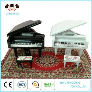 New design doll house wooden 3D grand miniature musical instrument toy mini piano