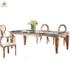 New design stainless steel furniture glass top square wedding mirror glass crystal cake dining table