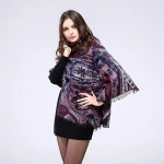 New Fashionable Top Gradient Plaid Digital Printing Wholesale Silk Scarf Long Shawl