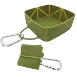 New Folding single portable bowl with caribena clip,foldabowl silicone foldable dog travel bowl pet bowl