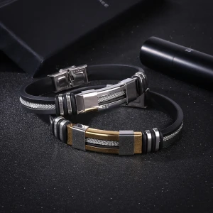 New personality fashion latest men U style stainless steel bracelet