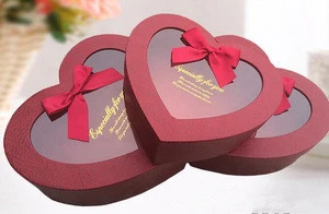 New products customized handmade heart gift cardboard box with clear pvc window