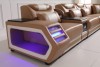 New Release Contemporary Design Genuine Leather L-shape Sofa Furniture Set with LED Light