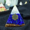 New wholesale original crystal resin crafts ornaments Natural lapis lazuli crystal energy orgonite pyramid chakra pyramid