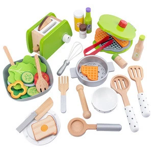 Newest Product Intelligence kitchen cooking toy kids play house toy wooden simulation kitchen toys