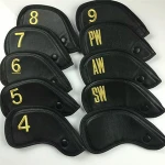 Newest Universal Golf Iron Club Head Cover Set Upscale PU Golf Club Cover 10pcs/set Golf Club Headcover
