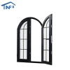 NFRC windows 90 micron powder coated top quality aluminium double panel french casement window with insect screen