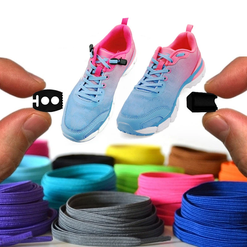 No Tie Shoelaces ,Flat Elastic Laces with Adjustable Tension Slip-On Any Shoes