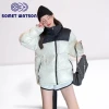 North Patchwork pattern Winter womens mens down coats down jacket strip zipper down coat goose women goose women jacket