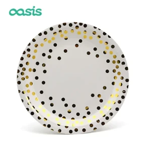 Oasis Cheap Custom Printed 6 9 10 12 Inch Eco Friendly Compostable Restaurant Party Kraft Disposable Paper Dish Plates