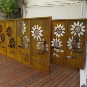 OEM Home Garden Decorative Durable Laser Cut Screen Wrought Iron Metal Screen Fence Panels