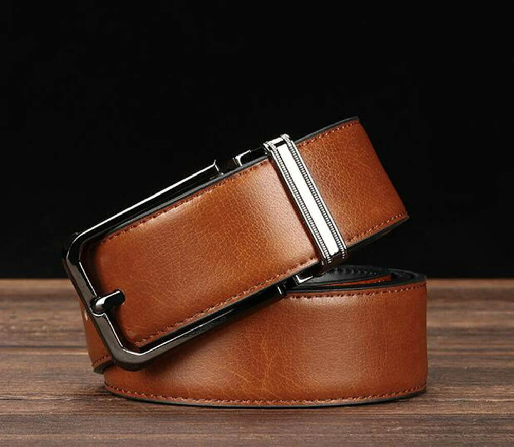 OEM Men&#x27;s Genuine Leather Casual Belt Pin Buckle Waist Strap Belts