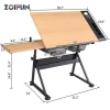 OEM Office With Draw Adjustable Foldable Engineering Craft Art Desk Architecture Painting Drawing Drafting Table  Desk