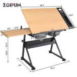 OEM Office With Draw Adjustable Foldable Engineering Craft Art Desk Architecture Painting Drawing Drafting Table  Desk