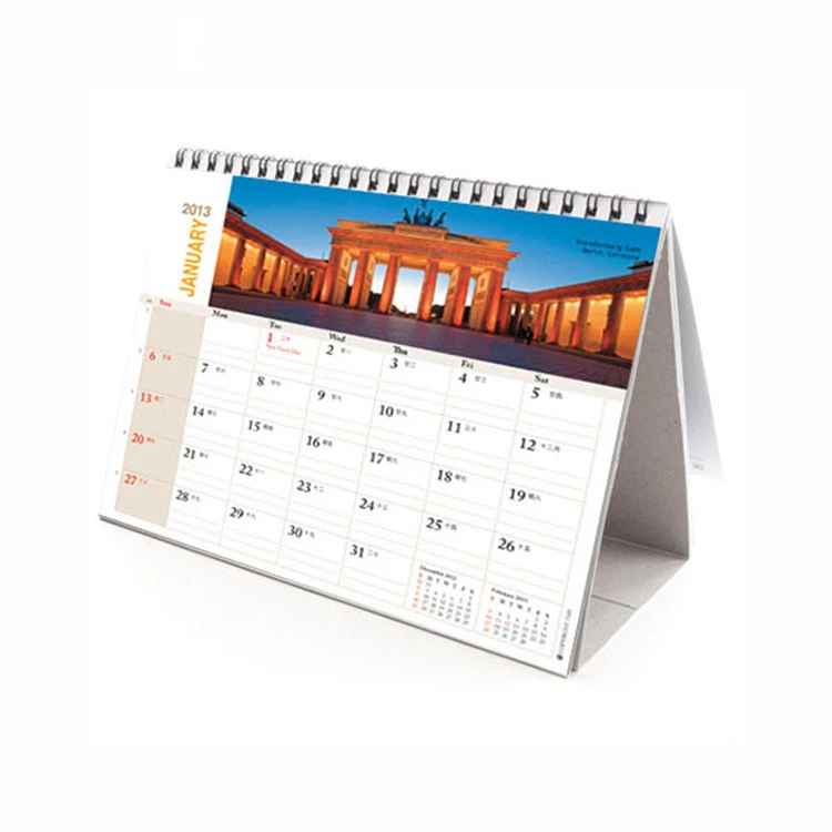 Office necessary art design paper spiral desk calendar2020 New Big Full Wording Desk Calendar