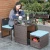 Import Outdoor furniture uv resistance PE wicker set bamboo dining garden table and chairs set from China