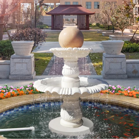 Outdoor Marble Floating Ball Water Fountain